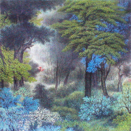 翠漫鹿鸣 67×67cm