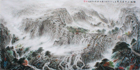 静听山中溪流声 133×67cm