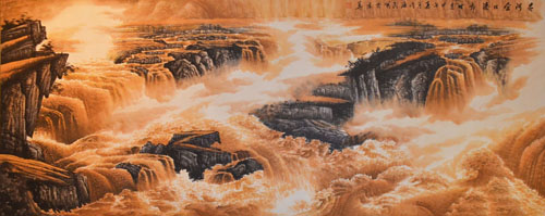 《黄河壶口瀑布》240cm×120cm