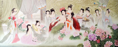 《金陵十二钗》360cm×140cm