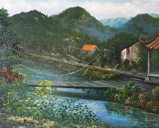 《浙江慈溪大山风景》规格：90×80cm 布面画心