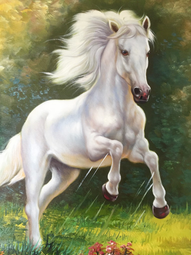 《赵子龙神马》规格：80×48cm 布面画心