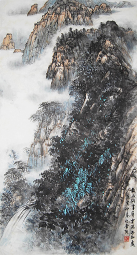 《故山似画屏 云深不知处》138cm×69cm