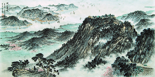 《湖山春晓》138cm×69cm
