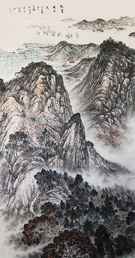 《秋实湖水笑》180cm×97cm