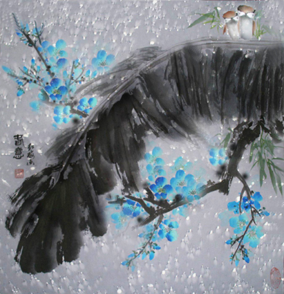 《春意》天津刘红梅 2005年作 68×68cm