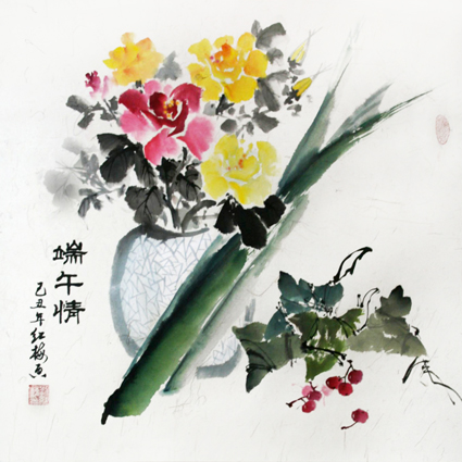 《端午情》天津刘红梅 2009年作 68×68cm