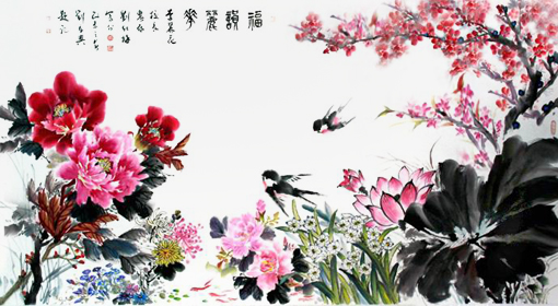 《福韵丽花》天津刘红梅 2015年作 179×97cm