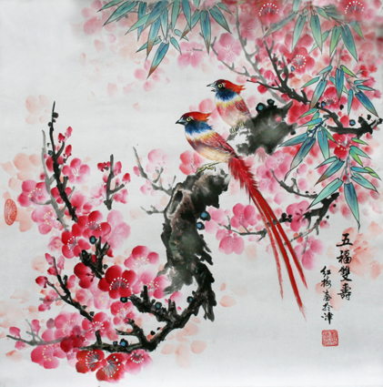 《五福双寿》 68×68cm 2016年 天津刘红梅