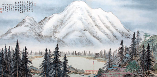 《美国雷尼尔雪山》68cm×133cm