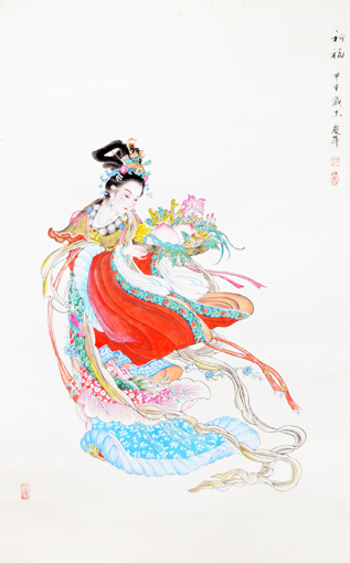 《祈福》67×43.5cm