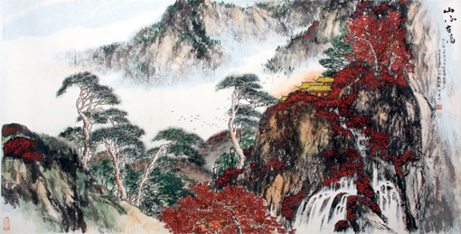 《山不在高》67.5cm×133cm