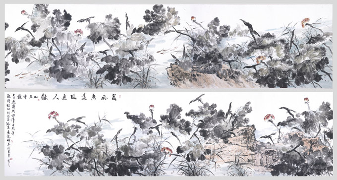 何农作品1（荷风香远 政通人和 澳门回归十周年应邀创作精品）