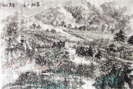 家乡小景 136cm×70cm