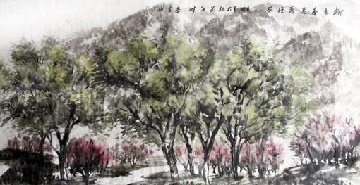 林中邨（村）落 136cm×68cm