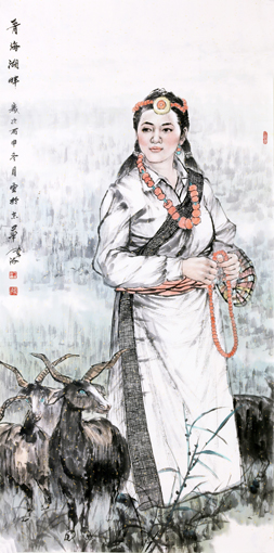 青海湖畔 136cm×68cm