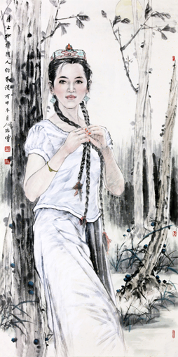 人约黄昏 136cm×68cm