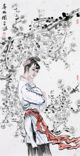 寻梅图 100cm×52cm