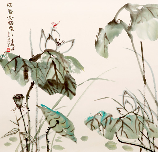 《红舞女情恋》68×68cm