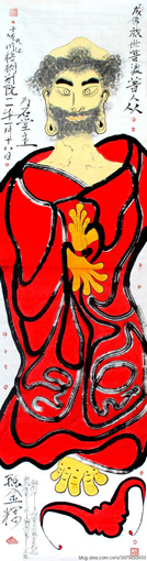 陈金辉作品《华夏第一达摩图 长2.75米×0.7米 (2011年作)》 陈金辉作品《华夏第一达摩图 长2.75米×0.7米 (2011年作)》