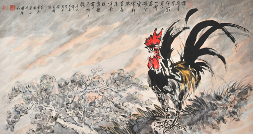 陈小雄作品3---《一唱天下白》136cm×67cm 陈小雄作品3---《一唱天下白》136cm×67cm