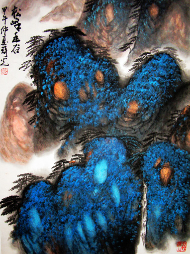 《松峰幽谷》61cm×46cm