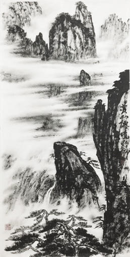 《黄山仙境》138×69cm 《黄山仙境》138×69cm