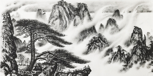 《黄山迎客松》138×68cm 《黄山迎客松》138×68cm