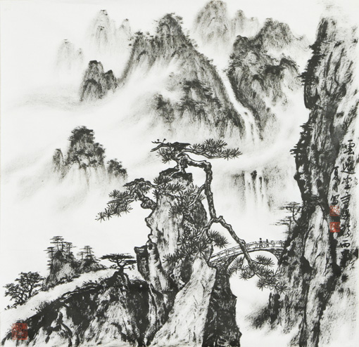 《听涛 》68×68cm 《听涛 》68×68cm