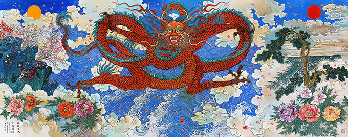 《飞龙在天 十方圆满》366×146cm 《飞龙在天 十方圆满》366×146cm