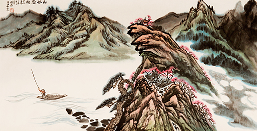 《山谷云起》137×68cm 《山谷云起》137×68cm