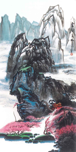 《云谷觅仙》137×67cm 《云谷觅仙》137×67cm