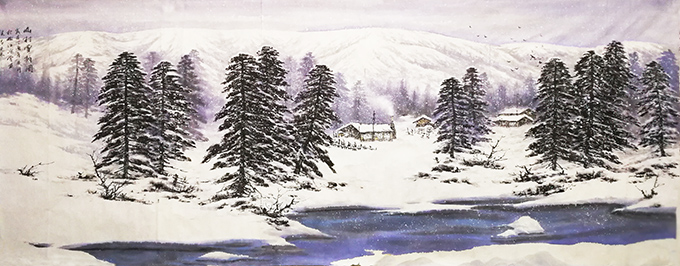 《山村雪韵图》 《山村雪韵图》