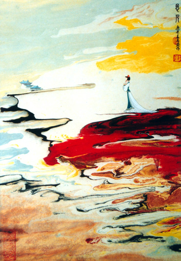 《思凡》 当代帛画