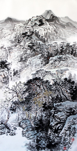 《山高情长》国画山水 《山高情长》国画山水
