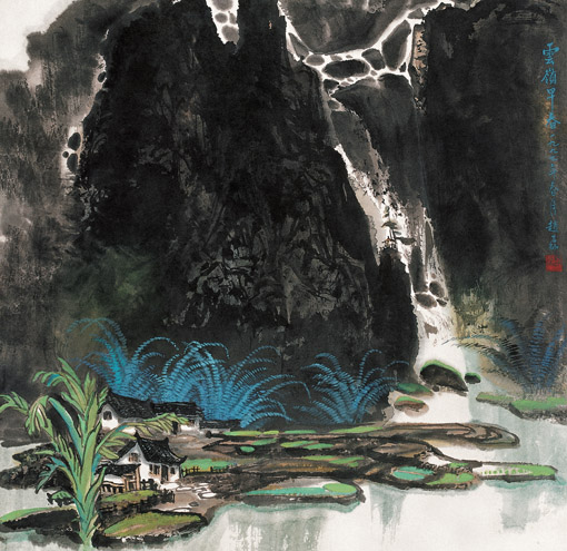 《云岭早春》67cm×67cm 《云岭早春》67cm×67cm