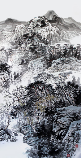 《山高情长》国画山水 《山高情长》国画山水