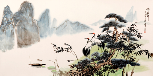 《涛声》137×68cm 《涛声》137×68cm
