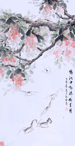 《悠悠池中趣,浓浓翰墨情》137×70cm 《悠悠池中趣,浓浓翰墨情》137×70cm