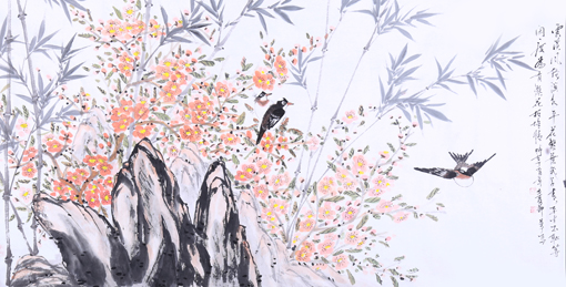 《云淡风轻溪水平》137×70cm 《云淡风轻溪水平》137×70cm