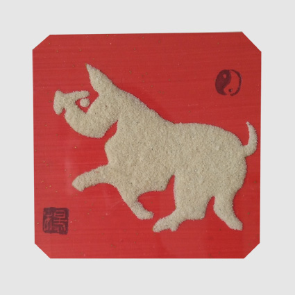 砂石作品《生肖猪》 砂石作品《生肖猪》