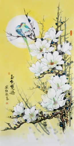 《玉色双娇》68×136cm