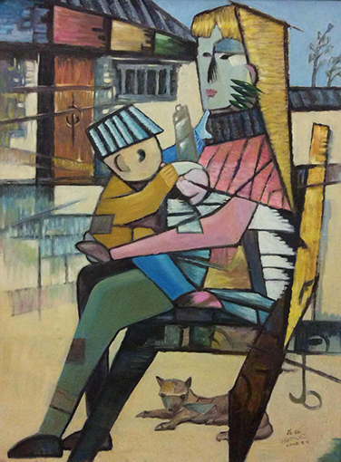 油画《母爱》80cm×100cm 2007年 油画《母爱》80cm×100cm 2007年