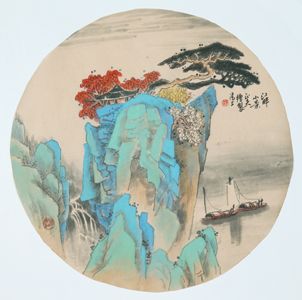 邵正夫作品 江畔小景