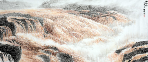 《大河奔腾》240×80cm