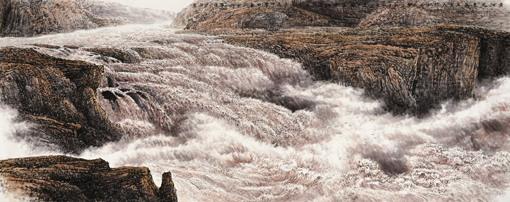 《黄河走东海万里入襟怀》360×145cm
