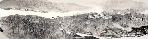 《洛水春晨》180×48cm