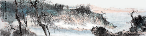 《水边林阙里茅屋是谁家》180×48cm