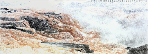 《心向大洋伴蛟龙》365×145cm