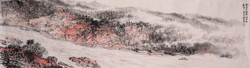 《水流天地外，山色有无中》180cm×48cm